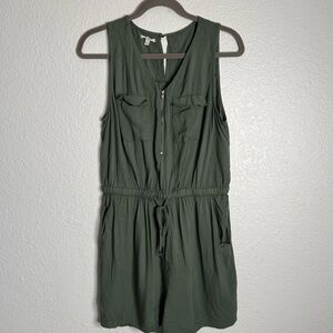 Maurices Green Zip Up Romper Medium